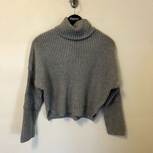 Abercrombie Turtleneck Sweater Cropped Gray Knit Small Cozy